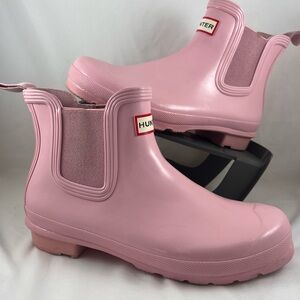 Pink hunter Chelsea boot, sz 9